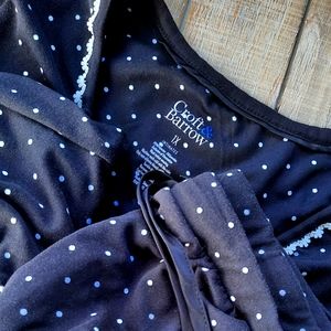 Croft & Barrow Women's Pajama Set Button top, full length pants 1x